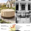 Patio Furniture Covers Waterproof, Outdoor Furniture Covers Waterproof Windproof with Padded Handles, Heavy Duty 600D Oxford Outdoor Table Chair Set Cover