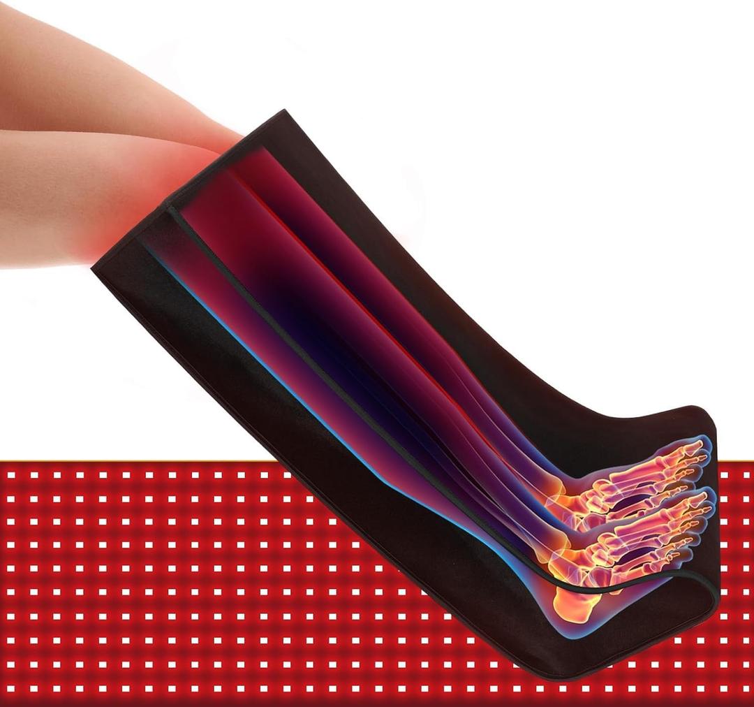 Red-Light-Therapy-for-Feet,Red Light Therapy for Legs Ankle,Infrared Light Therapy Consisting of 420 Dual Wavelength LED,Adjustable Power and Time Controller 30 * 19.7 * 11.8IN - Black