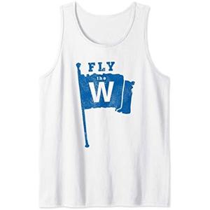 Fly The W Chicago Baseball Winning Flag Distressed Tank Top, Large