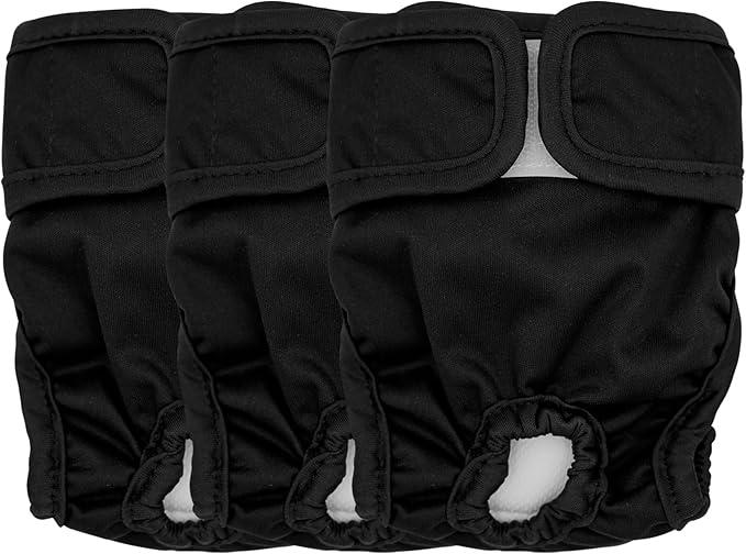 Reusable Dog Diapers Female Washable, Premium Doggie Diaper for Dogs, Pack of 3, Highly Absorbent Small Dog Diaper for Heat, Incontinence and Puppy Training (S)