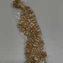 Micro Pre Looped Crochet Human Hair Extensions 20 Inch 50G Burmese Curly Human Feather-Line Invisible Crochet Hair Pre Separated Knotless #27 Honey Blonde Highlight Corchet Human Hair Extension