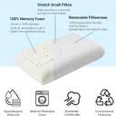 Camping Pillow Lightweight, Easy to Carry, Memory Foam Travel Pillow, Backpacking Pillows, Portable Pillows with Travel Storage Bag, Removable Pillow Cover (White)
