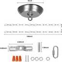 10 Feet Heavy Duty Silver Chain with 5" Light Canopy Kit for Chandelier, Swag Light Kit Light Fixture Mounting Bracket for Hanging Light,L0020