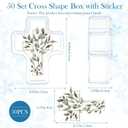 Ferreve 30 Pcs First Holy Communion Cross Shape Box Baby Rosary Cross Jeweled Trinket Box with Sticker 2.05" x 2.64" Decorative Keepsake Jewelry Boxes Ring Holder Home Decoration