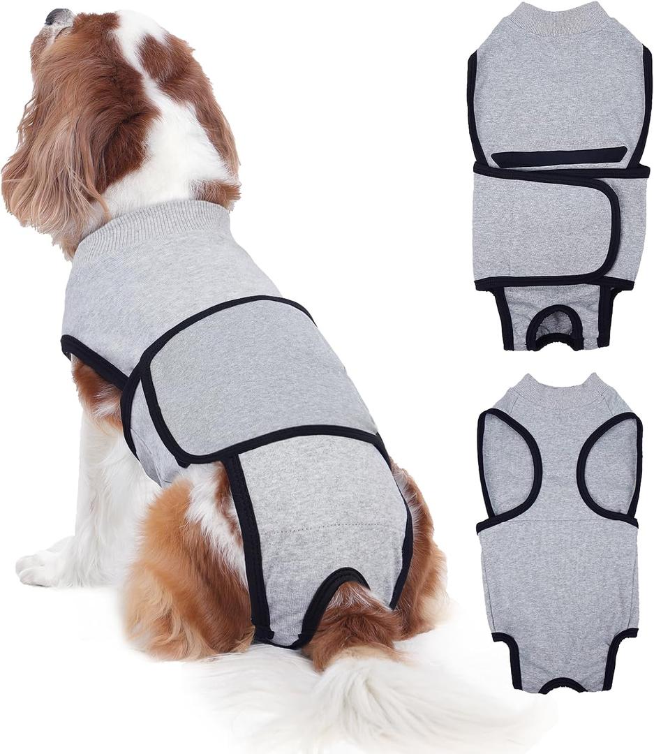 Nanaki Dog Surgery Suit Female Spay-Male Neuter Onesie for Surgery, Abdominal Wounds Bandages, Post-Op Wear Protective Dog Pajamas Recovery Suit, Soft E-Collar Alternative Prevent Licking, M