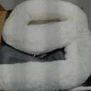 Zoratoo Cat Window Perch, Cordless Cat Hammock Window Seat with Cozy Pad Bed Cover for Indoor Cats, Durable Metal Frame Support Pet Bed with 4 Suction Cups for Large Cats (Cushion Pad Bed White), 27''x11.8''x6.9''