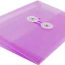 JAM PAPER Plastic Envelopes with Button & String Tie Closure - Index Size - 5 1/2 x 7 1/2 - Lilac Purple - 12/Pack