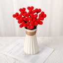 20 Pcs Valentine's Day Crochet Heart Flower Bouquet Handmade Knitted Flowers Bulk with Cards Red Valentine Crochet Flower for Arrangements Floral Bouquet Crafts Decorations Gift for Women Girlfriend
