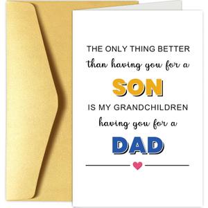 6 x Chenive Father's Day Card for Son, Son Fathers Day Card from Mom Dad, Happy Father's Day Card from Parents, Fathers Day Gift for Son