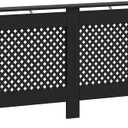 vidaXL Radiator Cover, Radiator Guard for Home Office, Heater Cover for Living Room Decorative, Heating Cabinet Protective Cover, Black MDF, 59.8" x 7.5" x 32.1"
