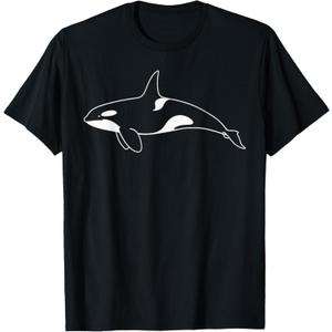 Minimalist Orca Line Drawing Men Women Kids Novelty Orca T-Shirt