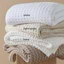 Bedsure Cooling Cotton Waffle Oversized King Blanket - Lightweight Breathable Blankets Rayon Derived from Bamboo for Hot Sleepers, Luxury Throws for Bed and Sofa, Ivory, 120x96 Inches