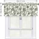 Sage Green Floral Valances for Windows Traditional Flowers Print Kitchen Curtain Farmhouse Country Rustic Valance with Rod Pocket Light Filtering Polyester Valance 54 x 18 Inch, 1 Pack