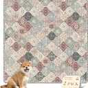 nunubaby Washable Pee Pads for Dogs, Stylish, NonSlip and LeakProof Pee Pads. Reusable Potty Pads for Dogs for Crates and Floors.(Beige/Multi, 48" x48" )