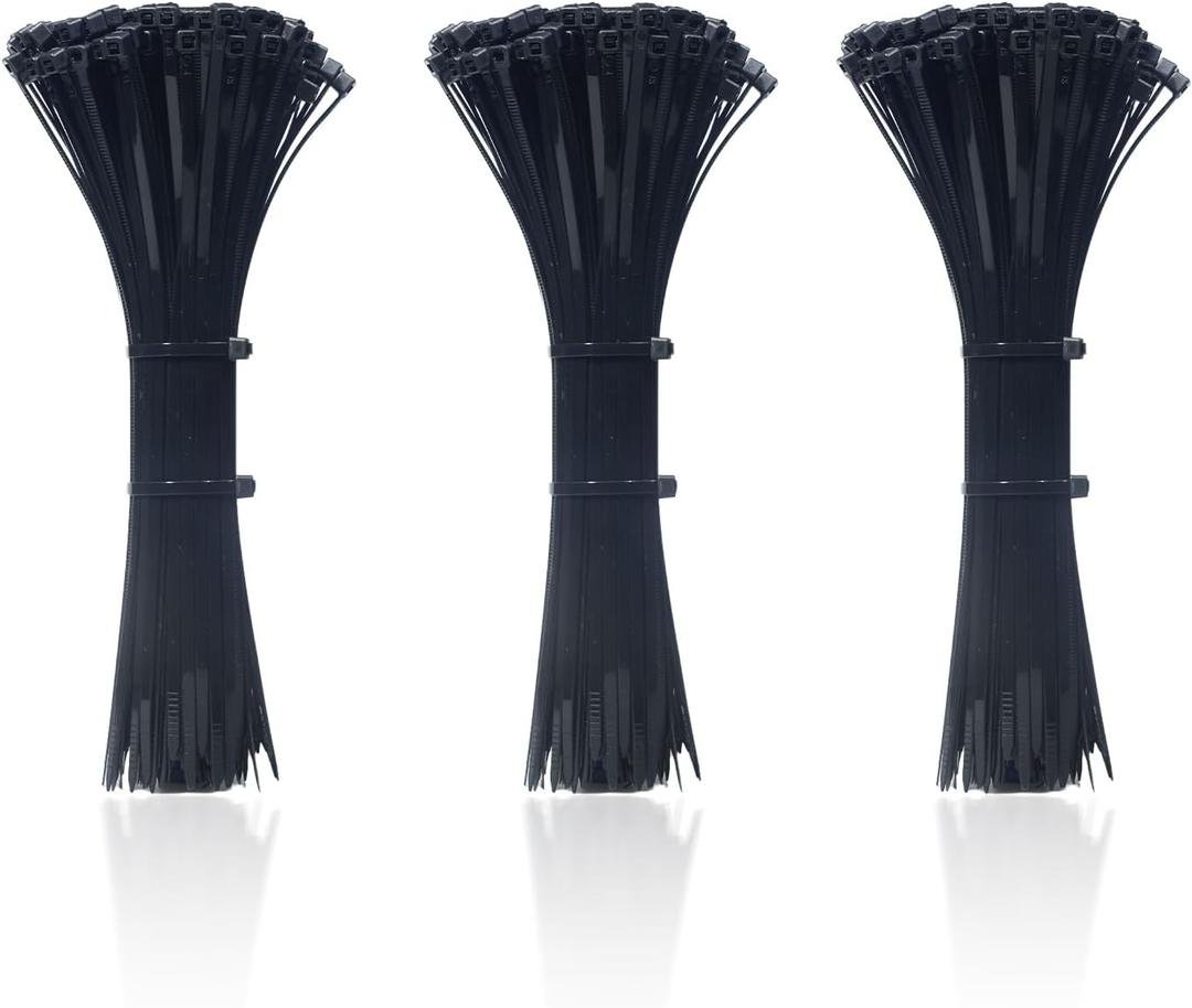 7 x 120 Pcs 8 Inch Cable Zip Tie, ORWUDIZ Multifunctional Tie, Nylon 66 Material, Tensile Strength 50 Lbs, Black, Cable Binding Classification, Suitable for Industrial, Outdoor, Home, Office Use