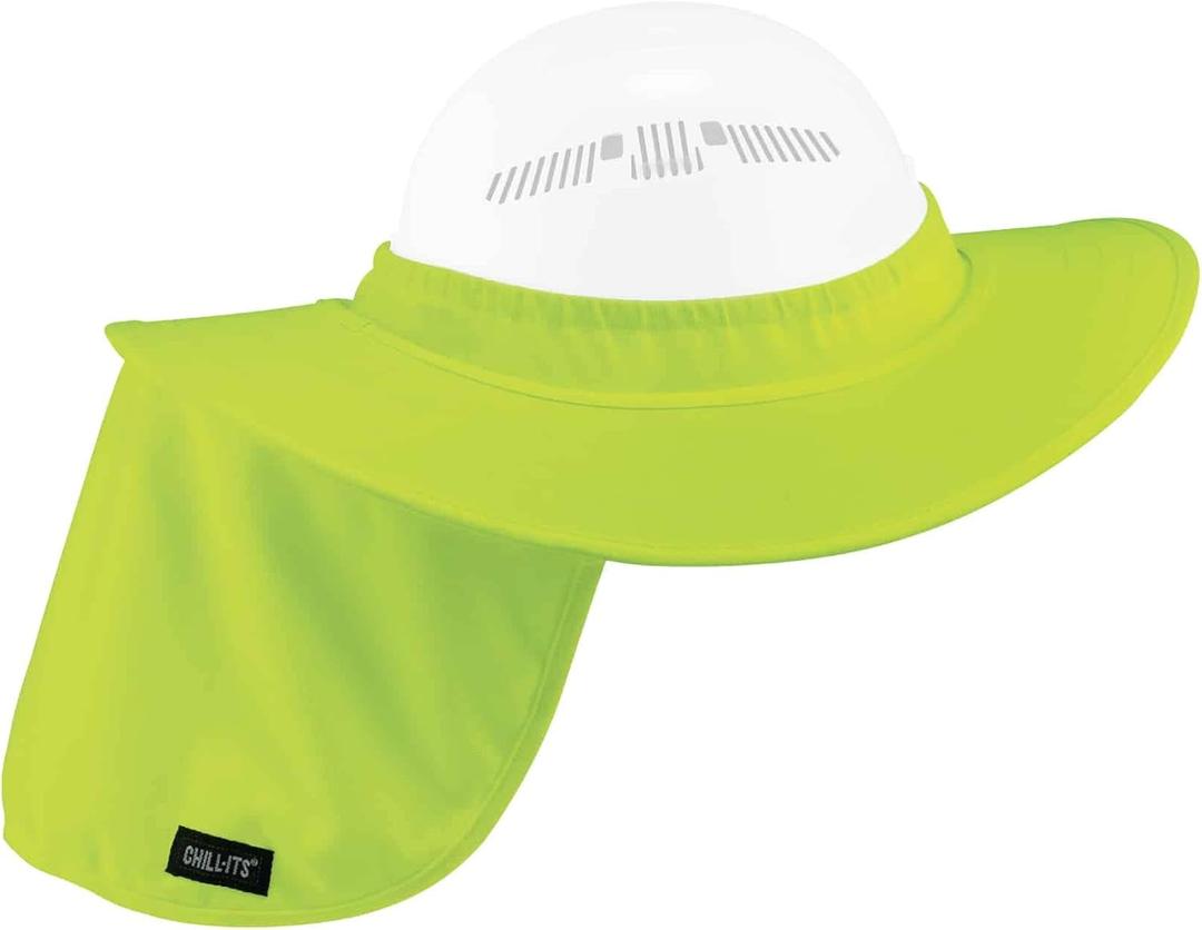 Ergodyne Hard Hat Brim with Shade (Pack of 1, Lime)