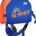 MoKo Swim Vest for Kids - Swim Floats Jacket for 2-3-4-5-6 Years (22-30-50-66LBS), Toddler Floaties Beach Accessory, Kids Pool Floats Vest with Adjustable Crotch Strap (Orange & Blue)