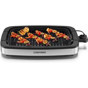 Chefman Smokeless Indoor Electric Grill, Extra Large Grilling Surface, Nonstick Table Top Grill for Indoor Grilling and BBQ with Adjustable Temperature Control, Drip Tray, Dishwasher-Safe Parts
