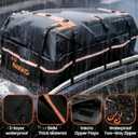 AUXKO 22 Cubic Ft Waterproof Rooftop Cargo Carrier Bag for All Vehicles with/Without Roof Rack, Soft Shell Car Roof Bag with Reflective Strip Includes Anti-Slip Mat, 6 Door Hooks & Combination Lock