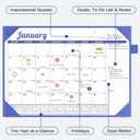 Ospelelf Desk Calendar 2026-2027 Wall Monthly Planner 12"x17" Leather Pad with Protective Cover 18 Months January 2026 - June 2027 Blue