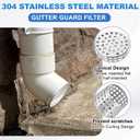 PATIKIL Gutter Guard Filter 2.5"-2", 3 Pack PVC Termination Cap Mesh Screen Vent Cover Stainless Steel Conical Exhaust Pipe Cover Guard Filter Strainer for Downspout Silver
