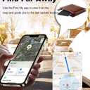 Wallet Finder Tracker Card, Wireless Charging Wallet Tracker, Works with Apple Find My (iOS Only), Find My Wallet, Luggage, car, Backpack and More, IP68 Waterproof