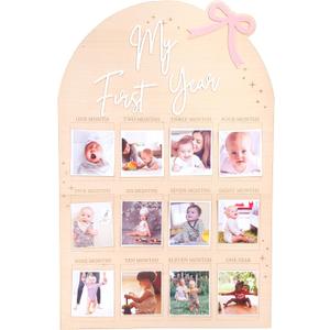 Bow My First Year Birthday Board,One Year of Photo Board,Monthly Milestone