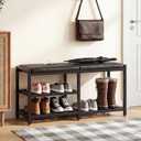 33“ Iron Shoe Rack Storage Bench for Entryway, Holds Up to 560lb, 11.8 inches x 33.26 inches x 16.5 inches