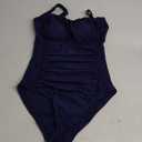 Aqua Eve One Piece Bathing Suit for Women Tummy Control Swimsuit Slimming Vintage Swimwear, Medium
