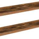 HOOBRO Floating Shelves, Wall Shelf Set of 2, 47.2 Inch Hanging Shelf with Invisible Brackets, for Wall Decor in Bathroom, Bedroom, Toilet, Kitchen, Living Room, Office, Rustic Brown BF120BJP201