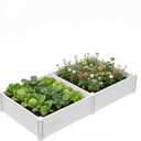 8'x4'x12 Large Vinyl Raised Garden Bed | Screwless Modular Planter Box with Open Bottom | Rust-Proof Outdoor Above Ground Bed for Vegetables, Herbs, Flowers & Whelping Pen