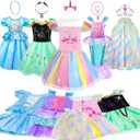 Meland Princess Dress Up - Dress Up Clothes for Girls with Toys,Christmas Birthday Gift for Toddler Girls 3,4,5,6,7,8 Years