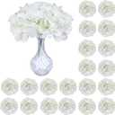 50pcs Hydrangea Artificial Flowers White Faux Hydrangea Flowers Heads with Stems Silk Flowers for Wedding Arch, Table Centerpieces, Home, Garden, Baby Shower, Party Decor
