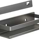Nail-Free or Drilling Stainless Steel Detachable Floating Wall Mounted Shelves for Kitchen, Bathroom, Baking Paint Process, Corrosion and Rust Resistant, Set of 1 Gray (11.8inches (30cm))