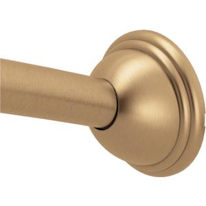 Moen Bronzed Gold Curved Adjustable Length Fixed Mount Single Shower Curtain Rod for Bathroom, CSR2160BZG