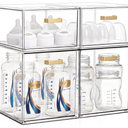 LALOBLUE Clear Stackable Drawer Organizer, 4 Pack Acrylic Storage Drawers with Pull-Out Design, Space-Saving Organizer for Bathroom, Vanity, Kitchen & Office