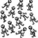 2 x 24PCS Halloween Stretchy Skeleton Bendable Men, Black White Rubber Sticky Man Stretchy Toys for Kids Halloween Party Favors Stress Relief Toy