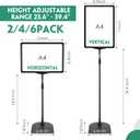 Jutom 2 Pack Adjustable Pedestal Stand Holder 8.5 x 11 Inch Heavy Duty Aluminum Sign Holder Vertical and Horizontal Sign Poster Stands Floor Standing Display for Advertisement Menu Display
