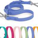 Wisedog Waterproof Dog Leash  5ft/6ft Adjustable with 2 Metal Swivel Hooks, Easy to Clean Dog Leashes for Small, Medium, Large Breed Dogs (Blue,S)