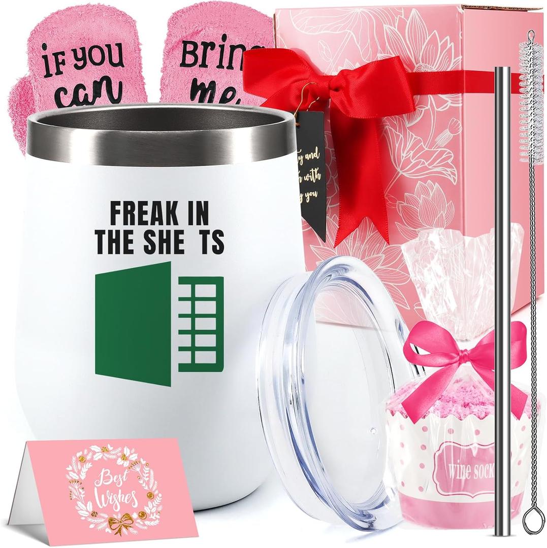 KAIRA Funny Tumbler Accountant Gifts for Women FREAK IN THE Tumbler Gifts for Coworkers 12 oz Cup Coffee Mug(Gift Box)