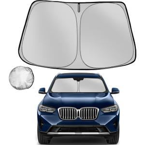 Windshield Sun Shade for 2018-2025 2026 BMW X3 Foldable Sun Sunshade for Car Front Window Blocks UV Rays and Heat Automotive Interior Protector Custom Fit Accessories