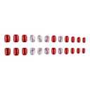 24Pcs Independence Day Press on Nails Short Square Fake Nails Silver Glitter Glue on Nails Blue Stars Stripes Design False Nails 4th Stick on Nails Bling Reusable Artificial Nails for Women