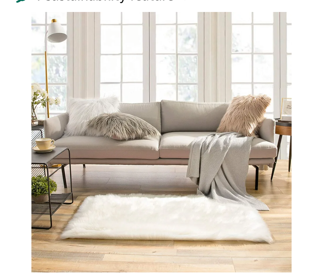 Ashler Faux Fur Rug - Fluffy Shaggy Area Rug, Ultra Soft Feet Rectangle, White Fuzzy Machine Washable Shag, Nursery Decor Throw for Bedroom, Kids Room, Living Room, 12 ft x 12 ft