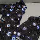 Women's 2 Piece Evil Eyes Print Pajama Sets Sleepwear Short Sleeve Nightwear Soft Pjs Lounge Sets, L