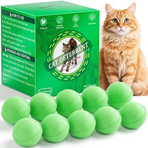 Ponal Cat Deterrent Outdoor, Natural Peppermint Oil Cat Repellent Outdoor Indoor, Mulch & Flower Permanently Against Scratch and Chew, Keep Cats Off Lawn, Yard, Garden, Keep Cats Away, 10 Pack, Green