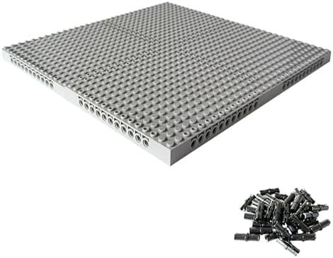 4pcs Brick 16x16 Classic Baseplate Building Plates for Building Bricks 65803 You Can Freely Put Together VariousBackground Boards to Make Pixel Paintings and Wall Displays (Gray)