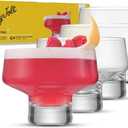 JoyJolt Sidney Stemless Coupe Glasses Set of 4 | 10oz Cocktail Glasses for Espresso Martini, Margarita, Manhattan, Champagne, Daiquiri, Cosmopolitan | Premium Crystal Made in Europe