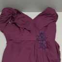 Long Chiffon Mother of The Bride Dresses Plus Size for Women V Neck Pleated Wedding Guest Gowns with Pockets LB113, Mulberry, Size 10