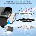 Turtle Tank Filter Aquarium Filter Power Adjustable 20-75 Gal. 290GPH Large Internal Filter 3-Stage Waterfall Bio-Filtration Low Water Level for Freshwater Saltwater Fish Tank Reptile Shrimp Frog