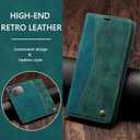 QLTYPRI for iPhone 17 Pro Max Case Wallet with Card Holder, Vintage PU Leather Kickstand Magnetic Closure Shockproof Folio Book Cover Case for iPhone 17 Pro Max - Retro Green